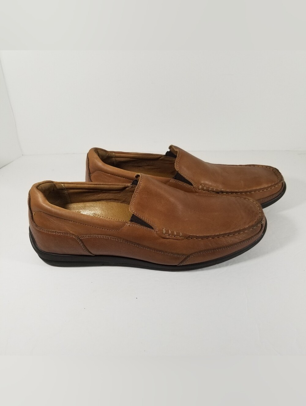 Vionic Preston Shoes Men's 11.5 Casual Slip On Loafers Brown Leather